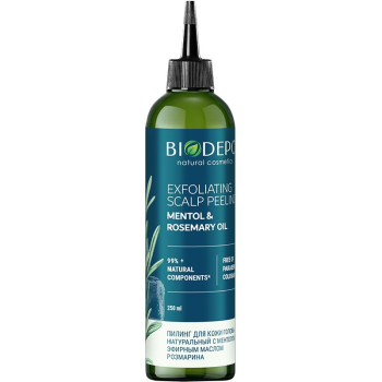 Пилинг для кожи головы Biodepo с ментолом и эфирным маслом розмарина 250 мл