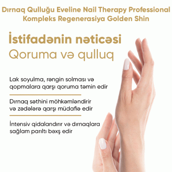 Dırnaq Qulluqu Eveline Nail Therapy Professional Kompleks Regenerasiya Golden Shine