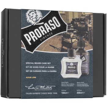 Dəst Kişilər Üçün Proraso Saqqal Baxımı Balzam Və Şampun Azur Laym