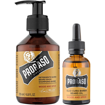Dəst Kişilər Üçün Proraso Saqqal Baxımı Yağ Və Şampun Səndəl Və Palıd