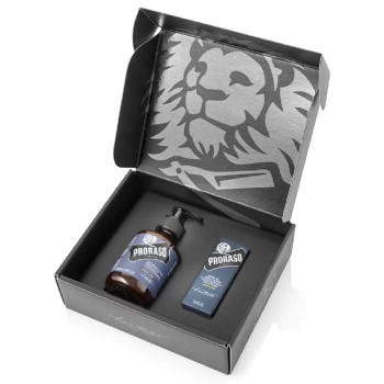 Dəst Kişilər Üçün Proraso Saqqal Baxımı Yağ Və Şampun Azur Laym