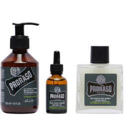 Dəst Kişilər Üçün Proraso Saqqal Baxımı Metal Qutu Sərv Və Vetiveriya