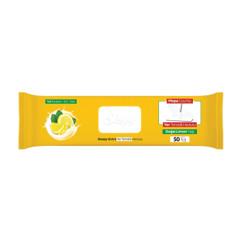 Döşəmə Təmizləyici Nəm Salfet Sleepy Extra Limon 50 ədəd